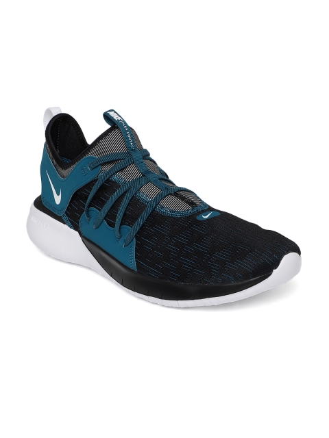 

Nike Men Navy Blue & Black Flex Contact 3 Running Shoes