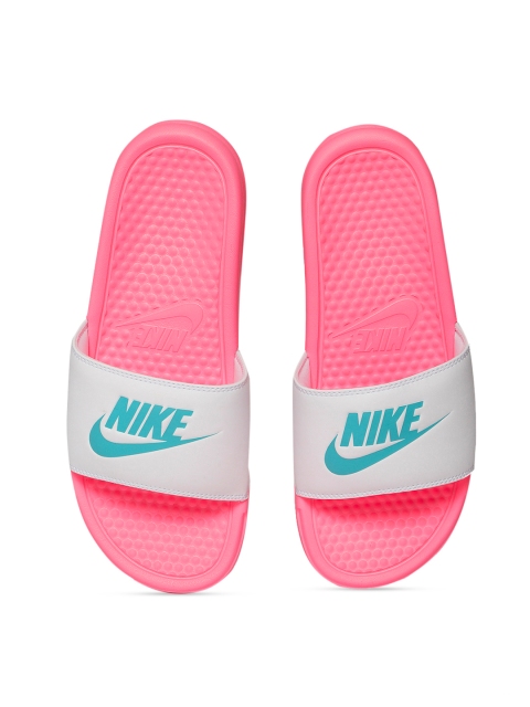 

Nike Women White & Pink Printed Sliders