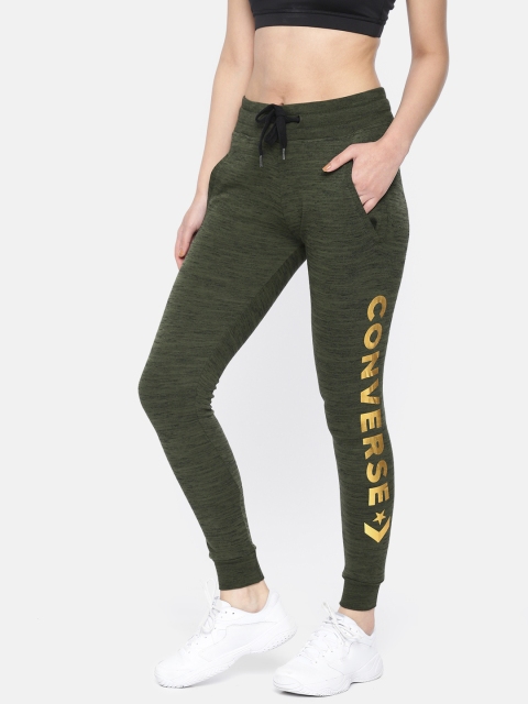 

Converse Women Olive Green Solid Joggers