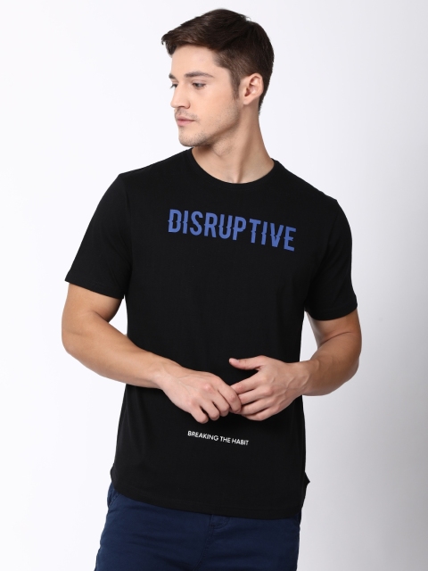 

Blue Saint Men Black Printed Round Neck T-shirt
