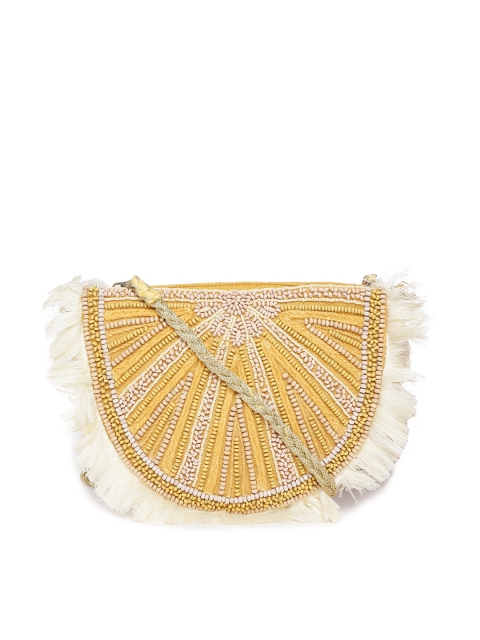 

Accessorize Yellow Beaded Sling Bag