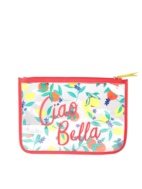 

Accessorize Transparent & Red Printed Clutch