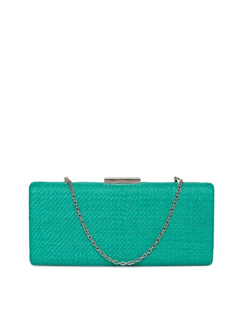 

Accessorize Women Teal Green Textured Clutch