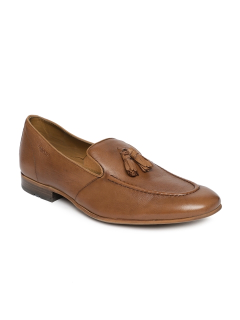 

Ruosh Men Tan Brown Leather Formal Slip-ons