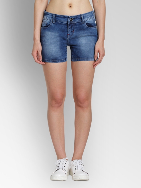 

JUMP USA Women Blue Washed Skinny Fit Denim Shorts