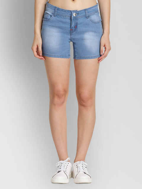 

JUMP USA Women Blue Washed Skinny Fit Denim Shorts