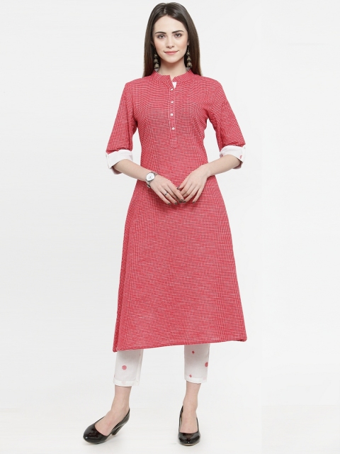 

Kiaasa Women Red Printed Kurta with Trousers