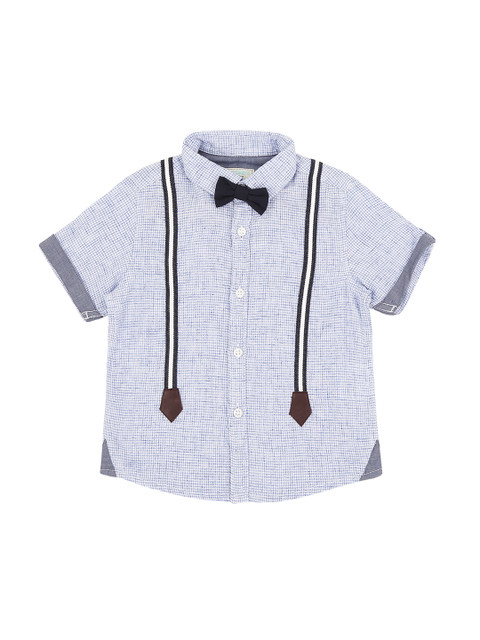

Pantaloons Baby Boys Blue Regular Fit Checked Casual Shirt