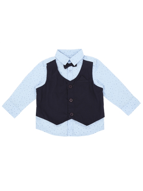 

Pantaloons Baby Boys Blue Regular Fit Printed Party Shirt