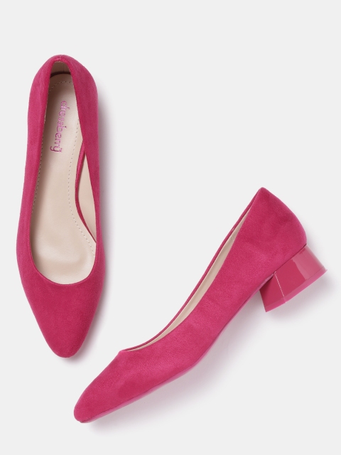 

DressBerry Women Fuchsia Solid Pumps