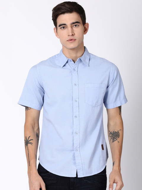 

Blue Saint Men Blue Slim Fit Solid Casual Shirt