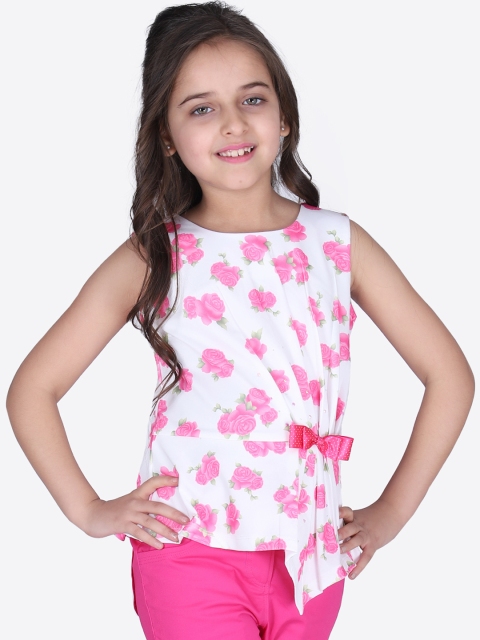 

CUTECUMBER Girls White Printed Top