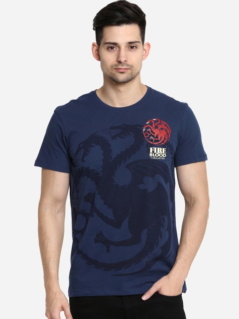 

Free Authority Men Blue Game Of Thrones Printed Round Neck T-Shirt