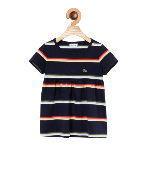 

Lacoste Girls Multicoloured Striped Scoop Neck T-shirt, Multi