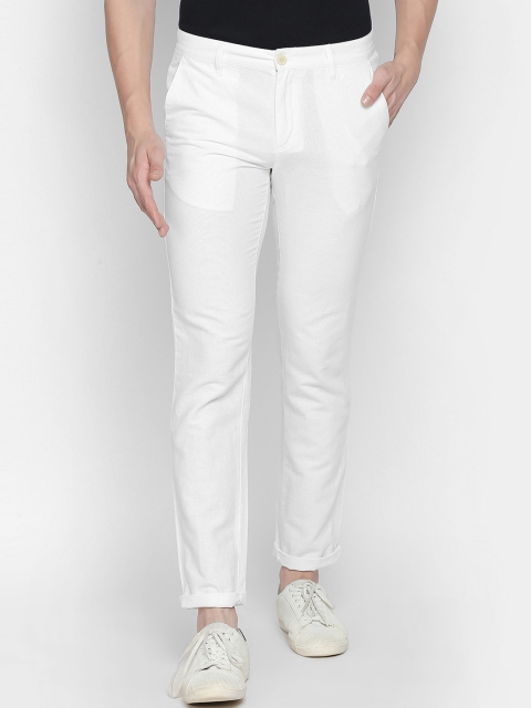 

BYFORD by Pantaloons Men White Slim Fit Solid Regular Trousers