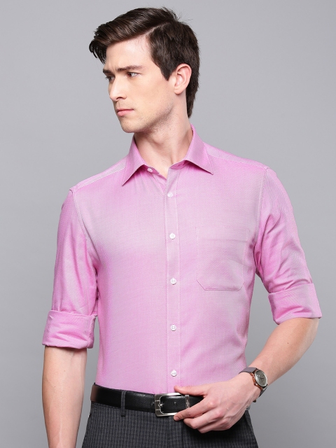 

Louis Philippe Men Pink Classic Regular Fit Self Design Formal Shirt