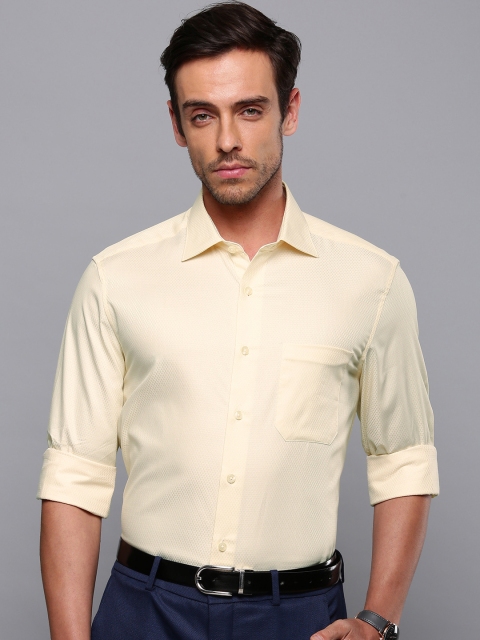 

Louis Philippe Men Cream-Coloured Regular Fit Self Design Formal Shirt