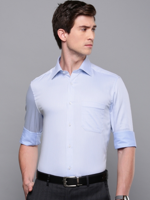 

Louis Philippe Men Blue Classic Classic Fit Self Design Formal Shirt