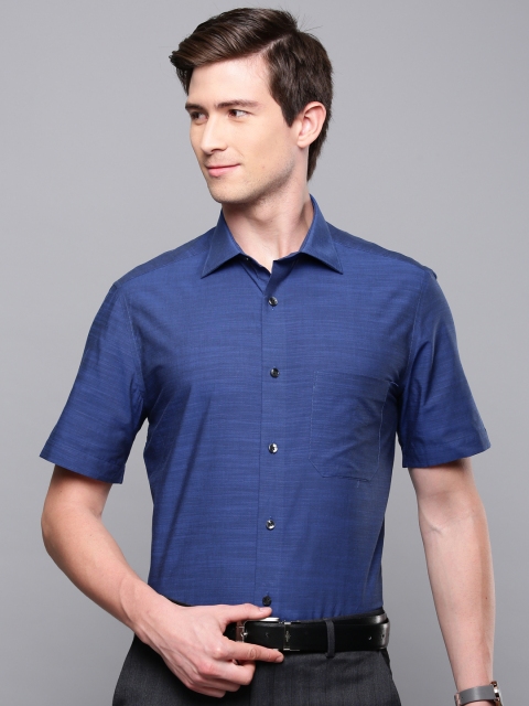 

Louis Philippe Men Blue Classic Classic Fit Solid Formal Shirt