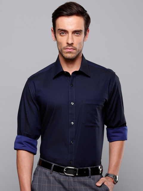 

Louis Philippe Men Navy Blue Slim Fit Solid Formal Shirt