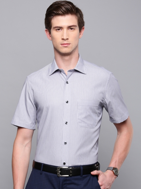

Louis Philippe Men Blue & White Classic Regular Fit Striped Formal Shirt