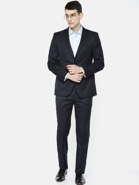 

Raymond Men Navy Blue Solid Contemporary Fit Single-Breasted Formal Suit