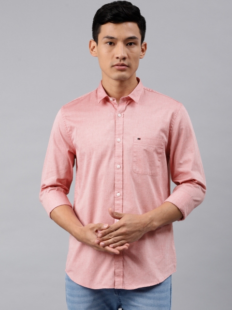 

Peter England Casuals Men Red Super Slim Fit Solid Casual Shirt