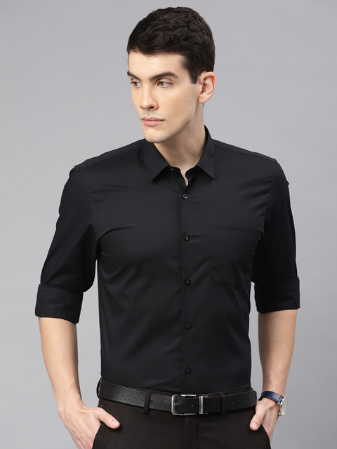 

Peter England Men Black Slim Fit Solid Formal Shirt