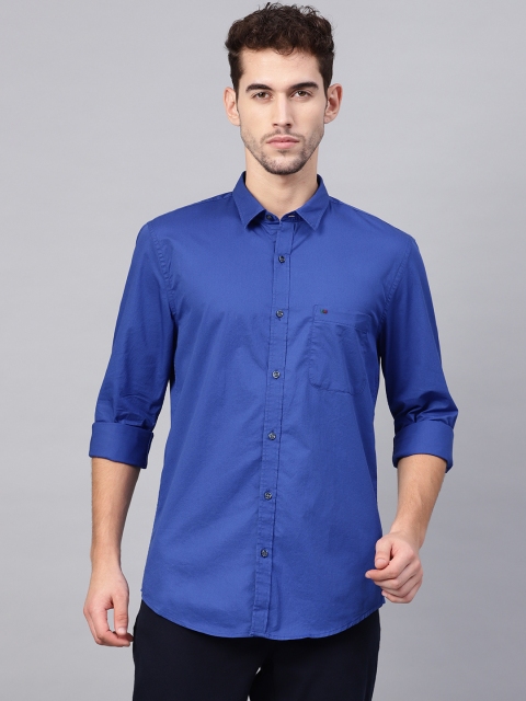 

Peter England Men Blue Slim Fit Solid Casual Shirt