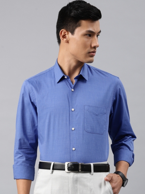 

Peter England Men Blue Slim Fit Checked Formal Shirt