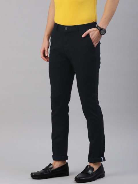 

Van Heusen Men Navy Blue Tapered Fit Solid Chinos
