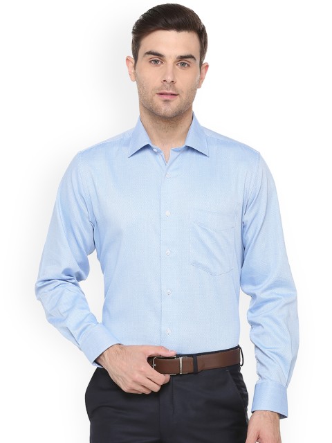 

Van Heusen Men Blue Regular Fit Self Design Formal Shirt