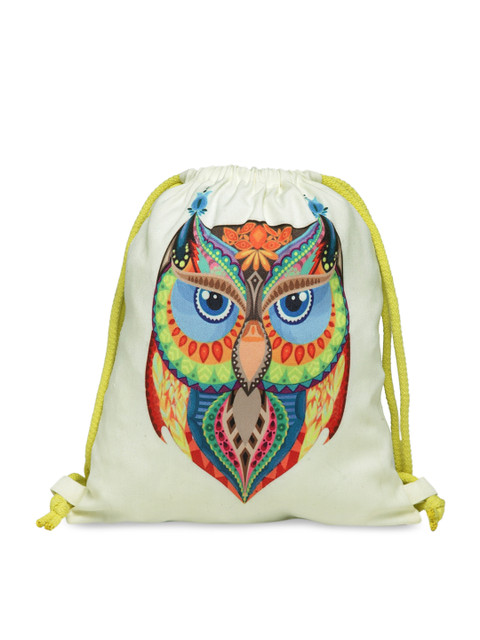 

The House of Tara Women White & Yellow Printed Backpack