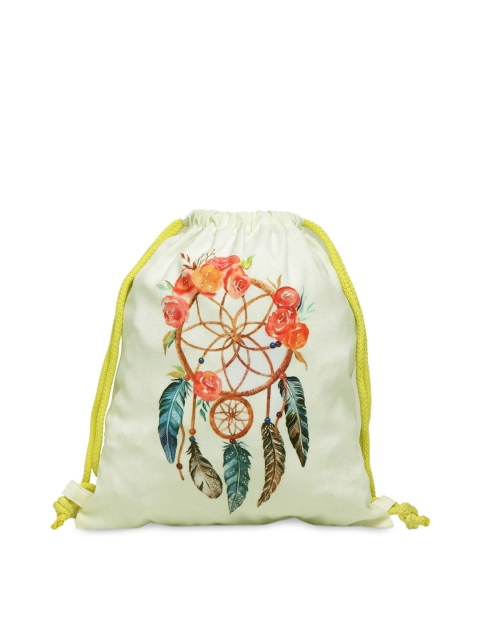 

The House of Tara Women Cream-Coloured Graphic Backpack
