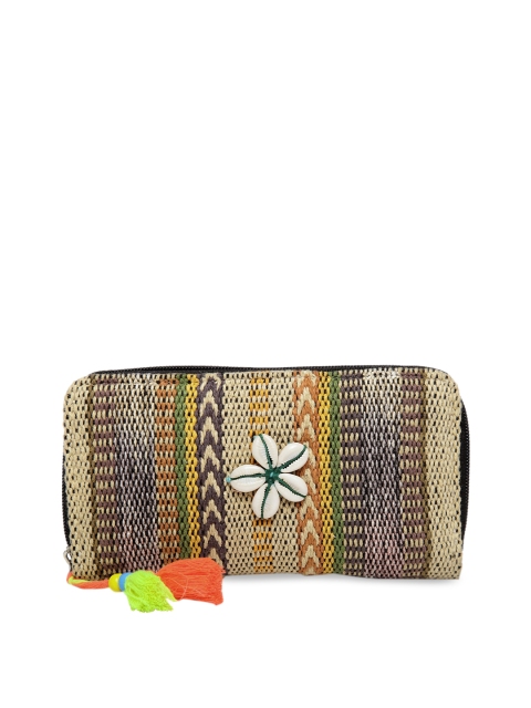 

The House of Tara Multicoloured Textured Embellished Clutch, Multi