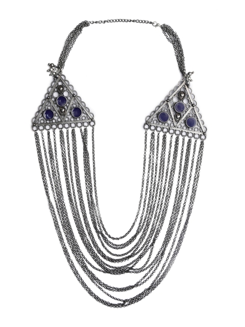 

TJORI Silver-Plated Brass Multistrand Necklace