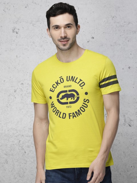 

Ecko Unltd Men Lime Green Printed Round Neck T-shirt