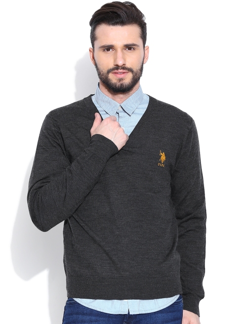 

U.S. Polo Assn. Charcoal Grey Merino Wool Sweater