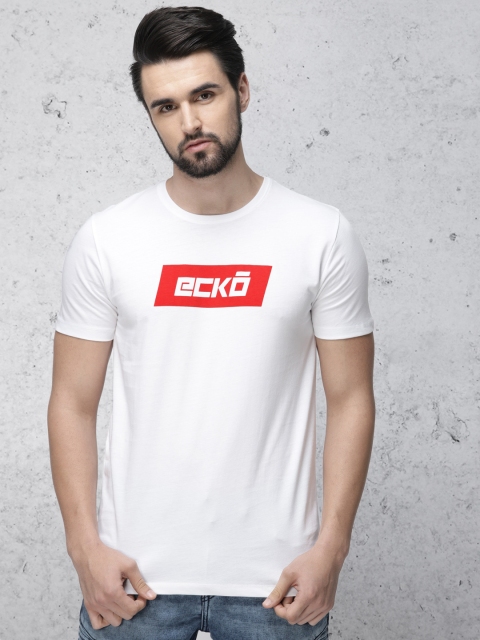

Ecko Unltd Men White & Red Printed Round Neck T-shirt