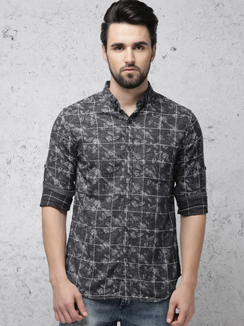

Ecko Unltd Men Black Slim Fit Printed Casual Shirt