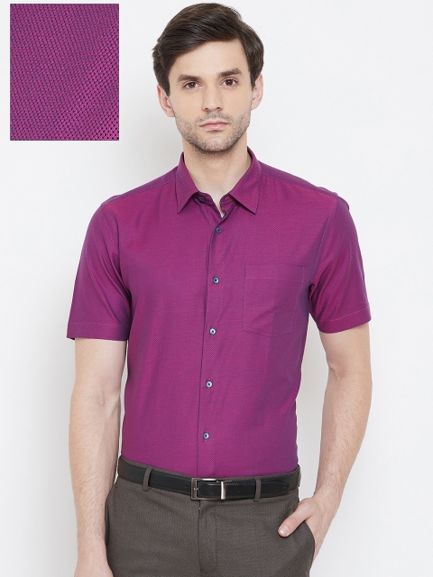 

Blackberrys Men Purple Slim Fit Self Design Formal Shirt