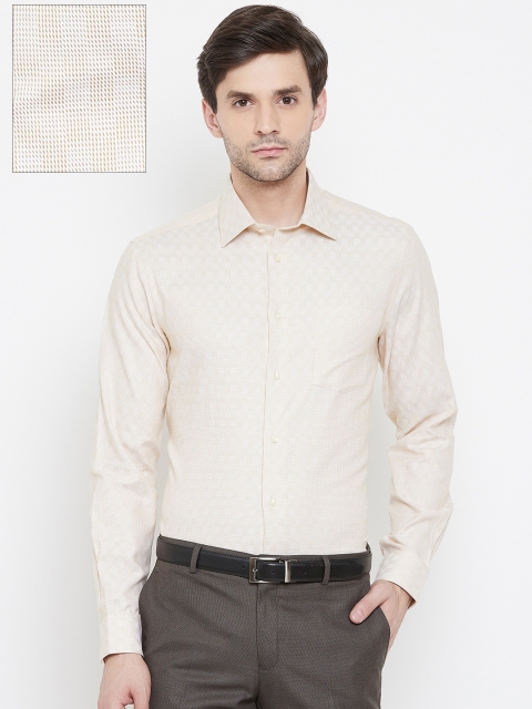

Blackberrys Men Yellow Smart Regular Fit Self-Checked Formal Shirt