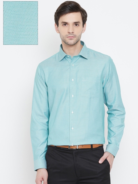 

Blackberrys Men Sea Green Slim Fit Self Design Formal Shirt