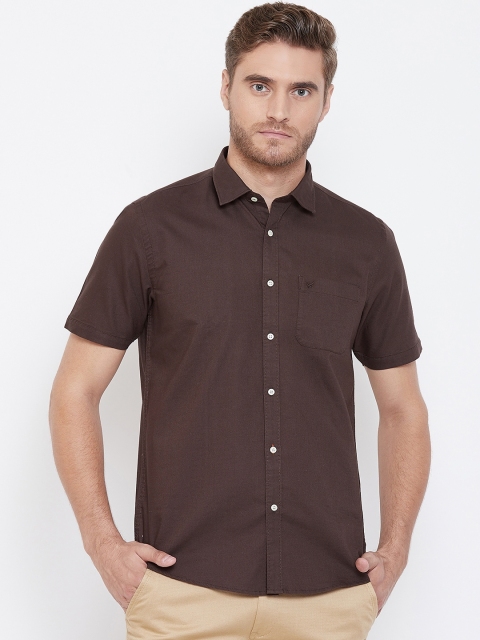 

Blackberrys Men Brown Slim Fit Solid Casual Shirt