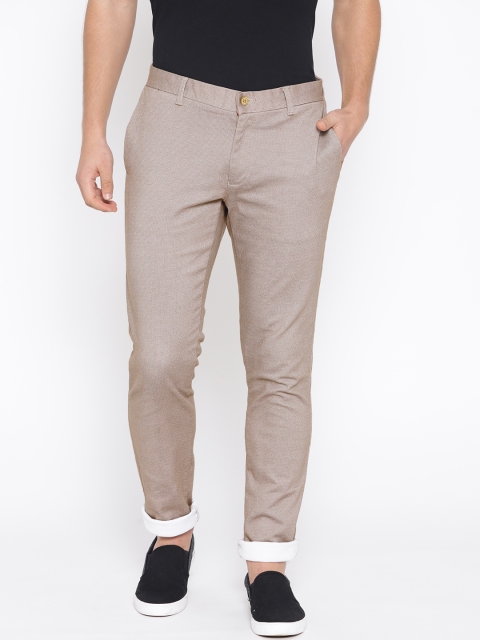 

Blackberrys Men Beige Regular Fit Printed Chinos