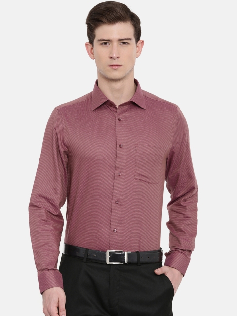 

Blackberrys Men Maroon Slim Fit Self Design Formal Shirt