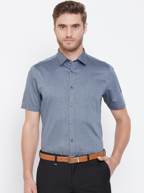 

Blackberrys Men Grey Slim Fit Solid Semiformal Shirt