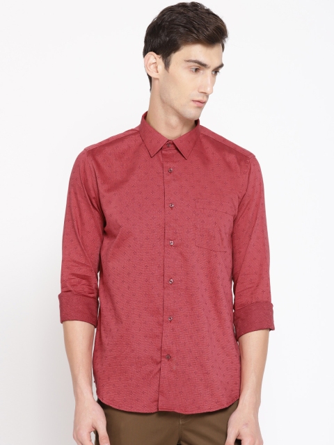 

Blackberrys Men Red Slim Fit Self Design Casual Shirt