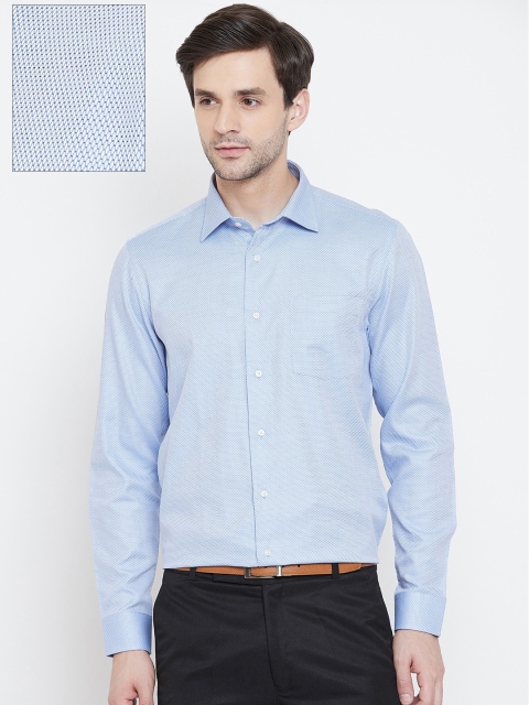 

Blackberrys Men Blue Smart Regular Fit Self Design Formal Shirt