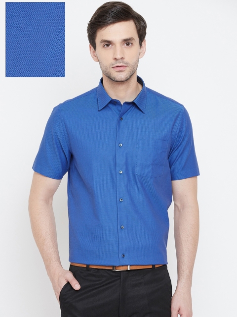 

Blackberrys Men Blue Slim Fit Self Design Formal Shirt